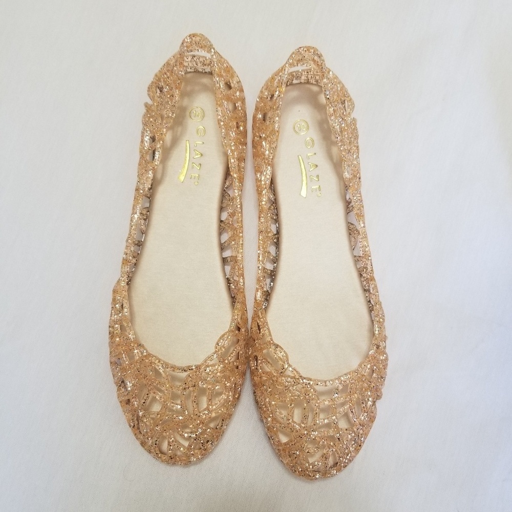 Gold Jelly Shoes